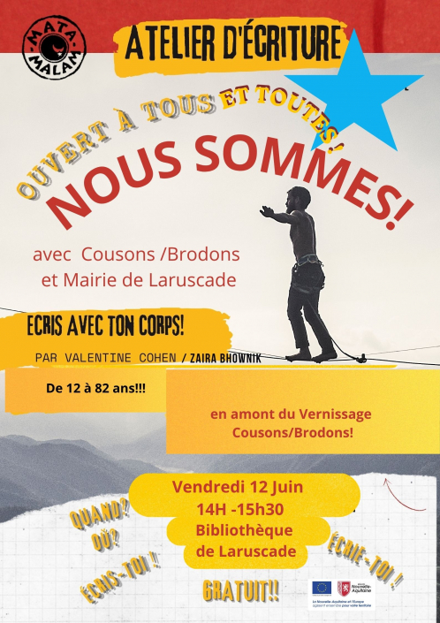 Atelier écriture Nous sommes Laruscade